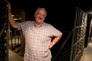 Maurice Chapuis, also the mayor Aloxe-Corton, in his cellar