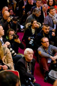 Photographers keeping out the way and waiting for the big moment