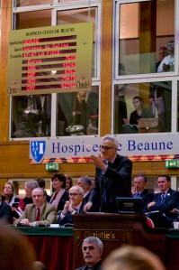 With a 20% increase in the price of  white wines and 28% for the reds the auctioneer can smile.