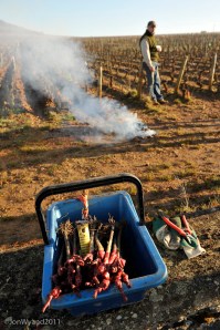 Taking a break from planting in Les Pougets