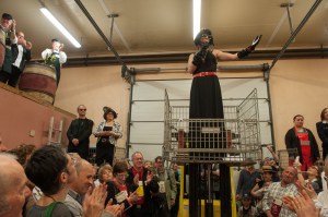 The star - a cross between Liza Minelli and Darth Vader !