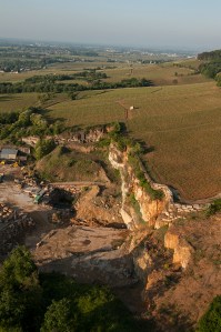 The quarry at the northern end of the Hill has bitten into Les Grechons !
