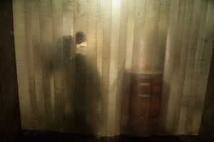 Moving barrels at Domaine Grivot in Vosne-Romanée