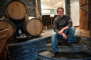 Mine host, chef Patrick Liehr at the St Laurentius Sektstuuf hotel and restaurant in Leiwen.Good food in a relaxed and friendly atmosphere. Overlooking the river, it must be even better in spring and summer.