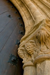 The Puerta del Perdón (door of Mercy) at the church reflects the local preoccupation with grapes. grapes...