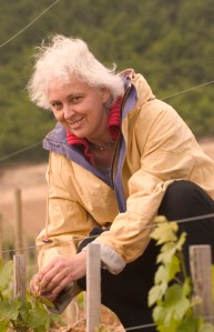 Anne-Claude Leflaive, at her happiest in the vineyards.