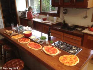 Relaxed Saturday lunch in Uruguay, DIY homemade pizza. Absolutely the best ever!