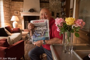 Christian Moreau loves his roses but took his chance to bring up football ! 