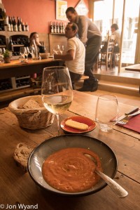 Tomato soup and sourdough bread