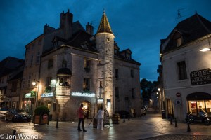 Beaune at dusk, the work begins.