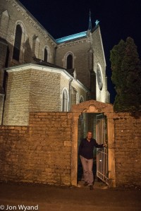 Greg takes me for an after dinner tour of Santenay. 9pm and the streets are deserted....