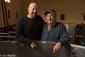 Jean-Marie and father Jean-Claude Fourrier in Gevrey. Great fun, great wine !