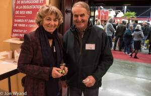Ghislaine Barthod and Stéphen Gelin  guarding the door at the Beaune Fair