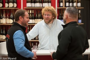 Sylvain Pataille on the Marsannay stand at Beaune's Palais de Congrés